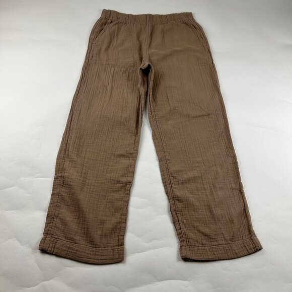Gap Cocoa Brown Cotton Gauze Wide Leg Lounge Pant M - Picture 1 of 7